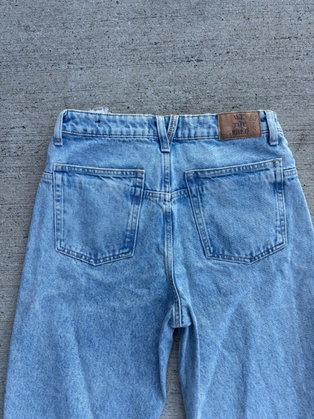 We The Free Free People Light Wash Cutoff Denim Long Shorts - Size 26